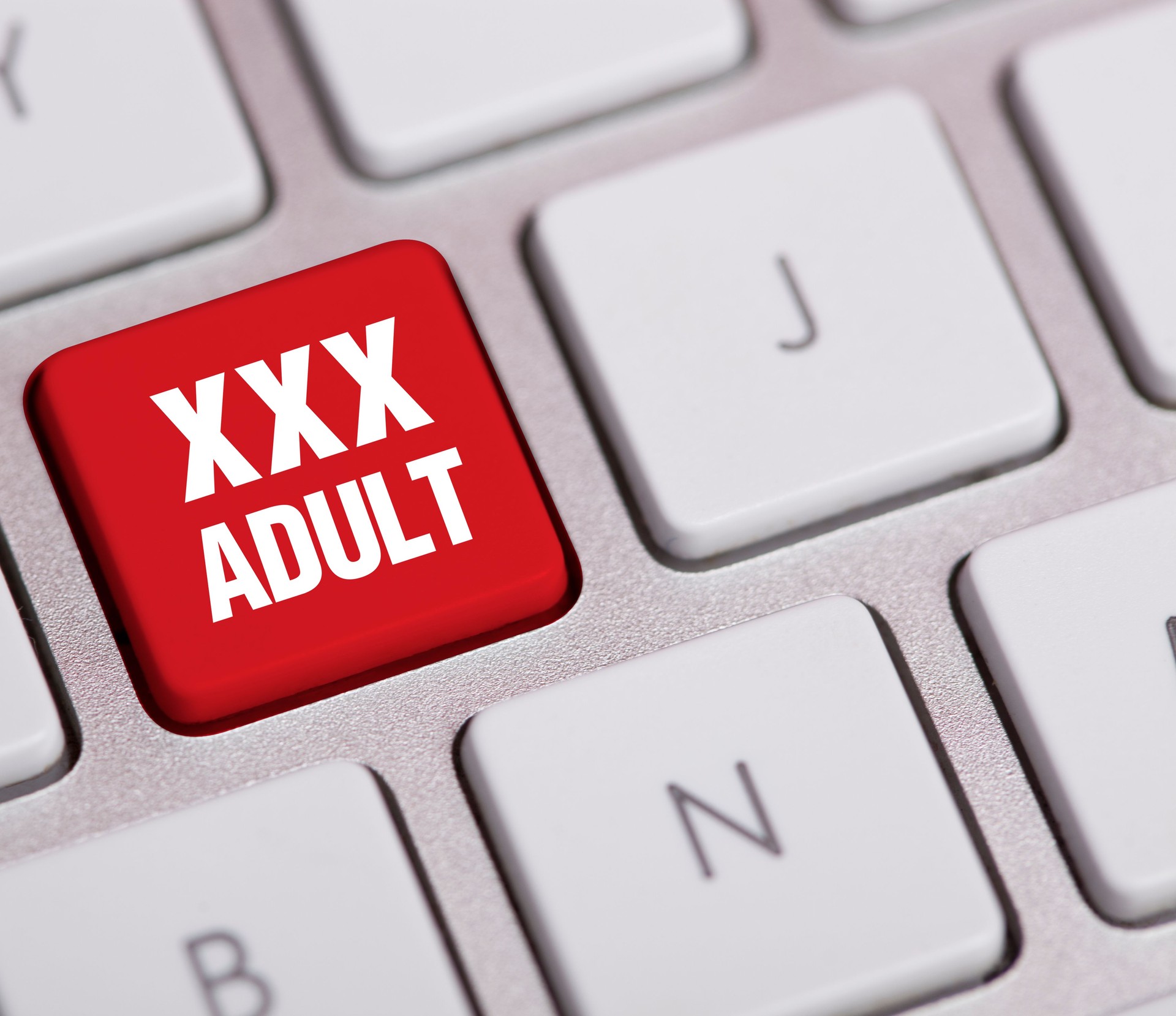 Computer Button on a Keyboard with Porn Content Icon Symbol